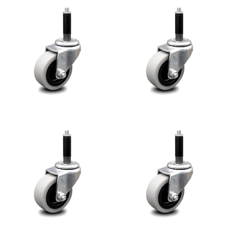 Service Caster 2 Inch Thermoplastic Rubber Wheel 3/4 Inch Expanding Stem Caster SCC, 4PK SCC-EX05S210-TPRS-34-4